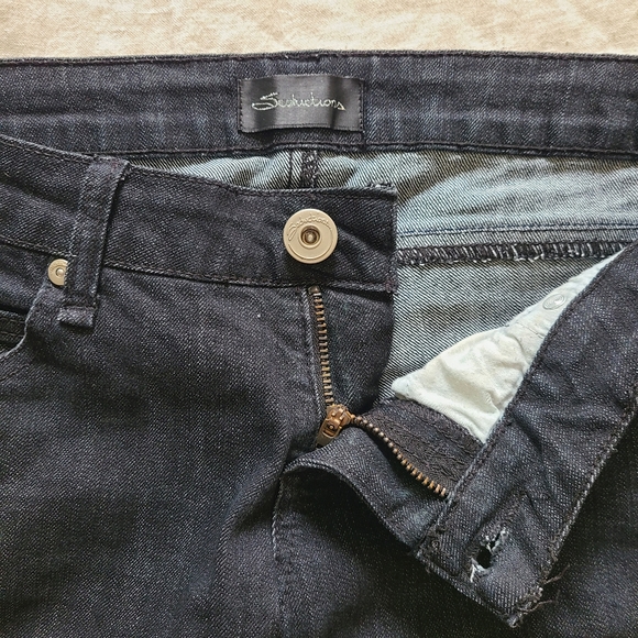 Seductions Women's Black Denim Casual Summer Skinny Capris Jeans - Picture 8 of 12